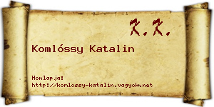 Komlóssy Katalin névjegykártya